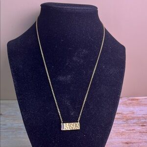 Silpada KR Brass “Crossbar” Pendant Necklace with Swarovski Crystal